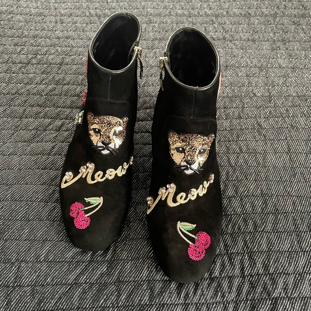 Kate Spade New York Liverpool Black Suede/Leather Ankle Boot